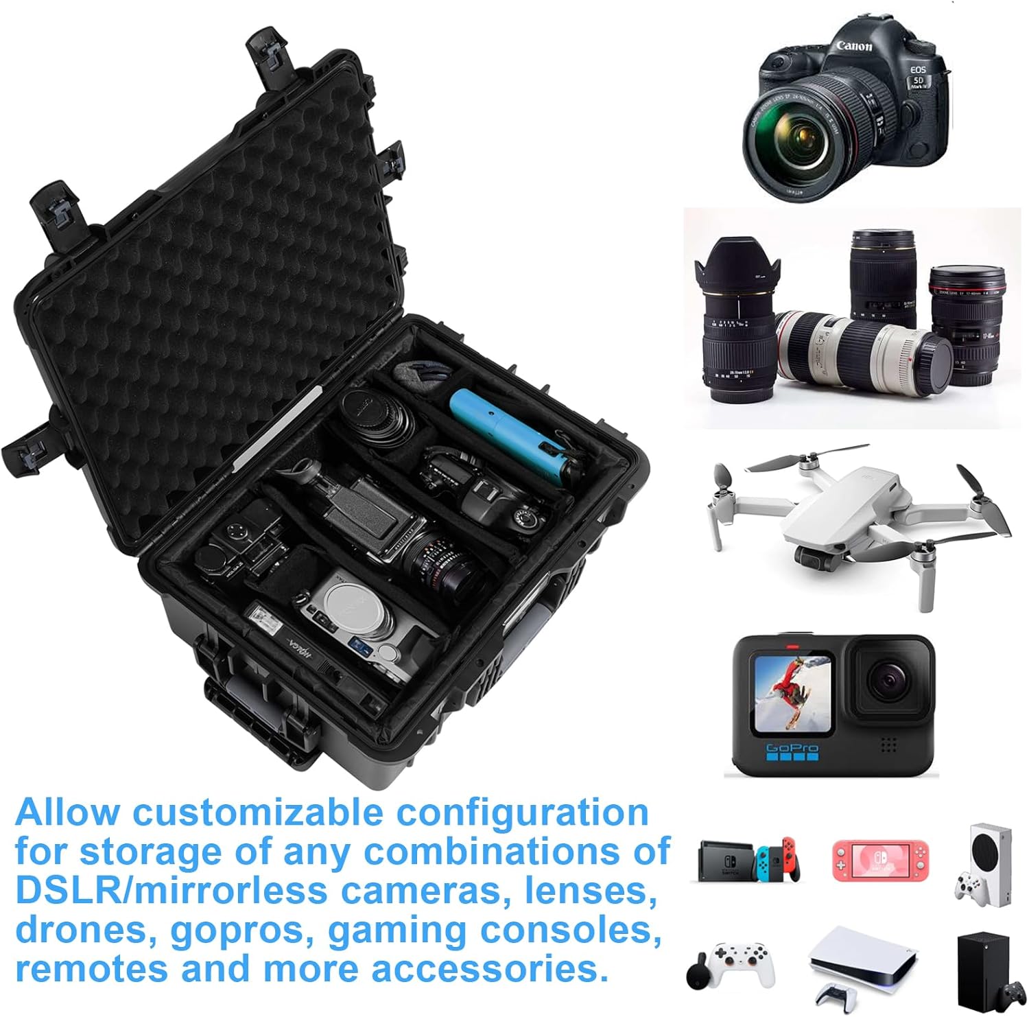 1772387571_345_Waterproof-Travel-Camera-Rolling-Case-Shockproof Waterproof Travel Camera Rolling Case, Shockproof