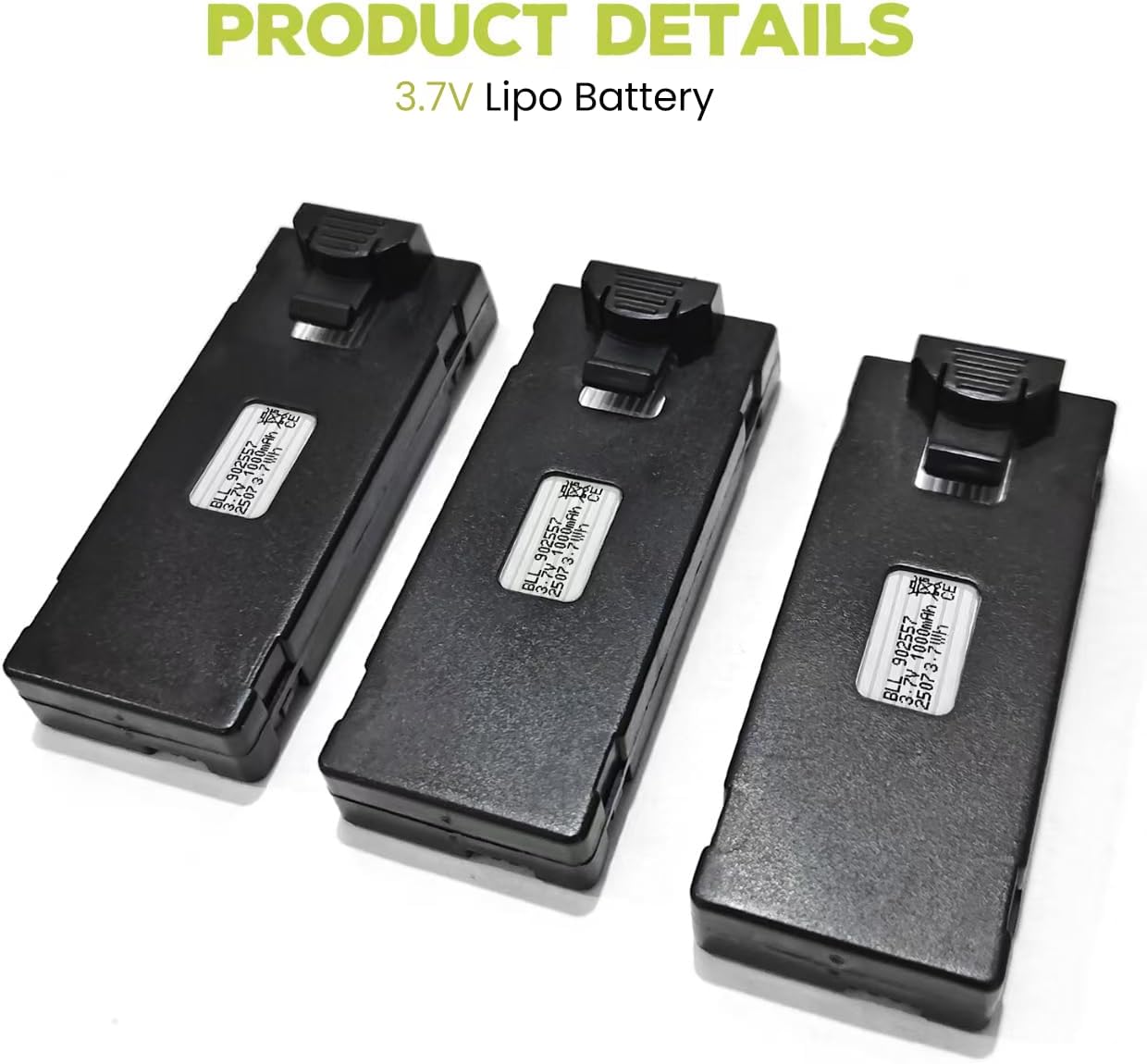 1773573614_272_3PCS-37V-1000mAh-Drone-Battery-Set 3PCS 3.7V 1000mAh Drone Battery Set