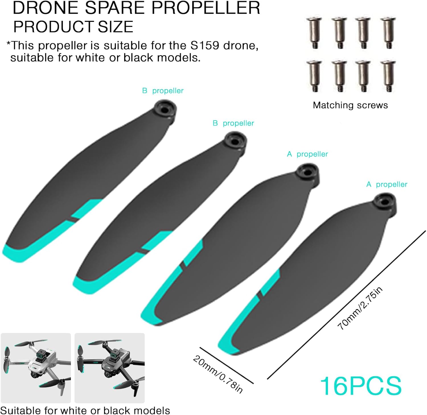 1773660383_35_16PCS-Foldable-Drone-Propellers-for-S159HK99 16PCS Foldable Drone Propellers for S159/HK99