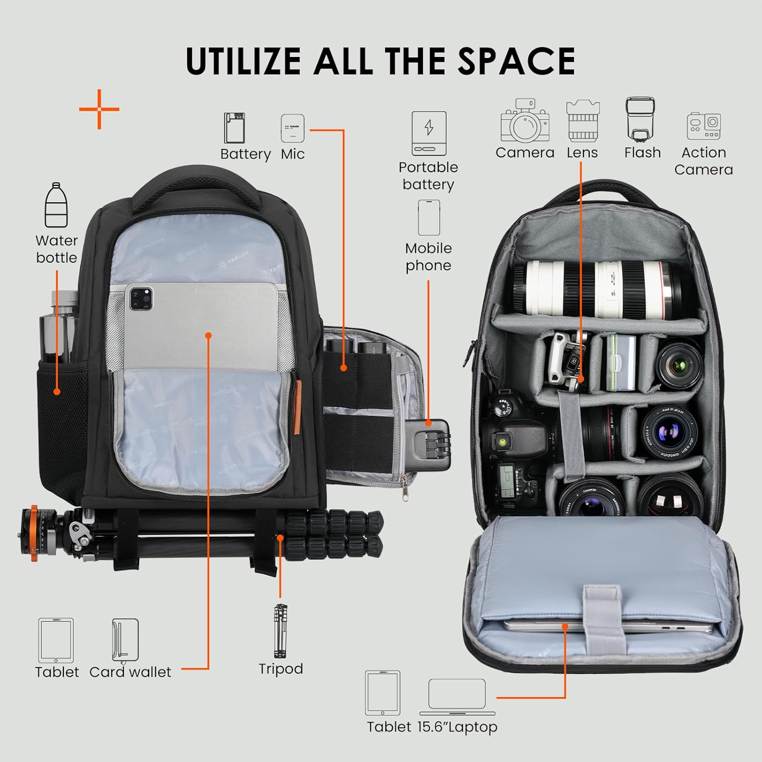 1774182091_362_Compact-TARION-Camera-Backpack-with-Laptop-Compartment Compact TARION Camera Backpack with Laptop Compartment