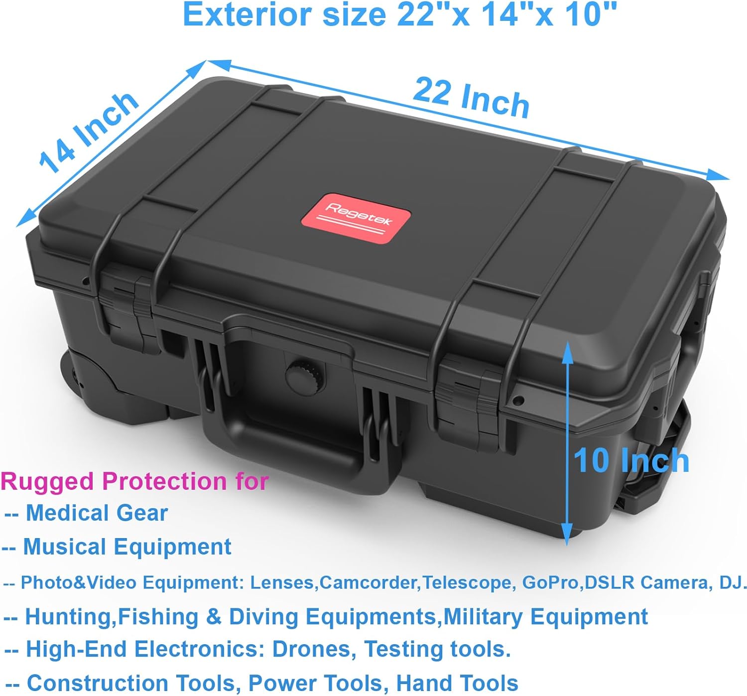 1776254393_937_Regetek-Waterproof-Rolling-Camera-Hard-Case Regetek Waterproof Rolling Camera Hard Case