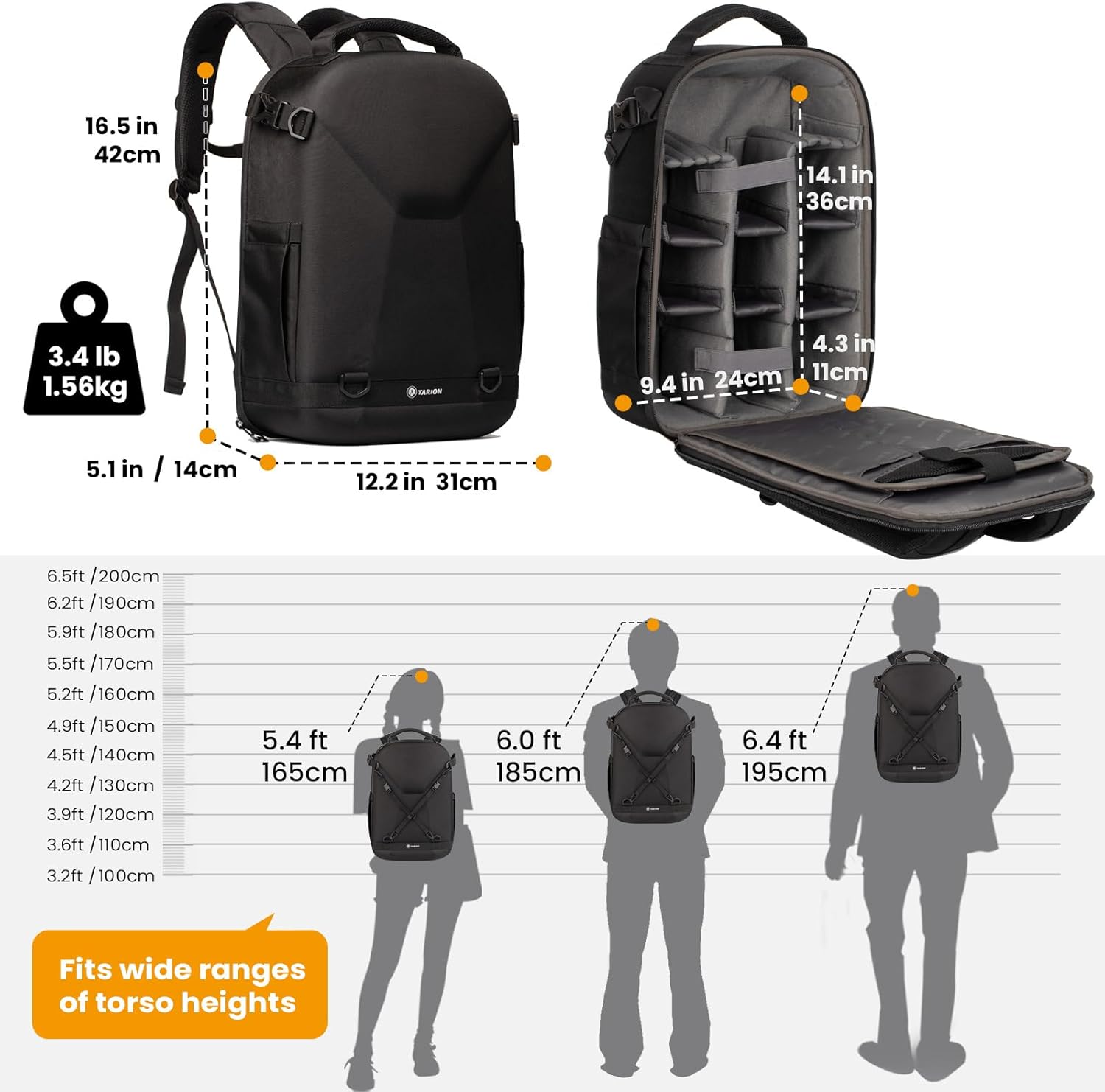 1778343112_55_TARION-Hardshell-Camera-Backpack-with-Laptop-Compartment TARION Hardshell Camera Backpack with Laptop Compartment