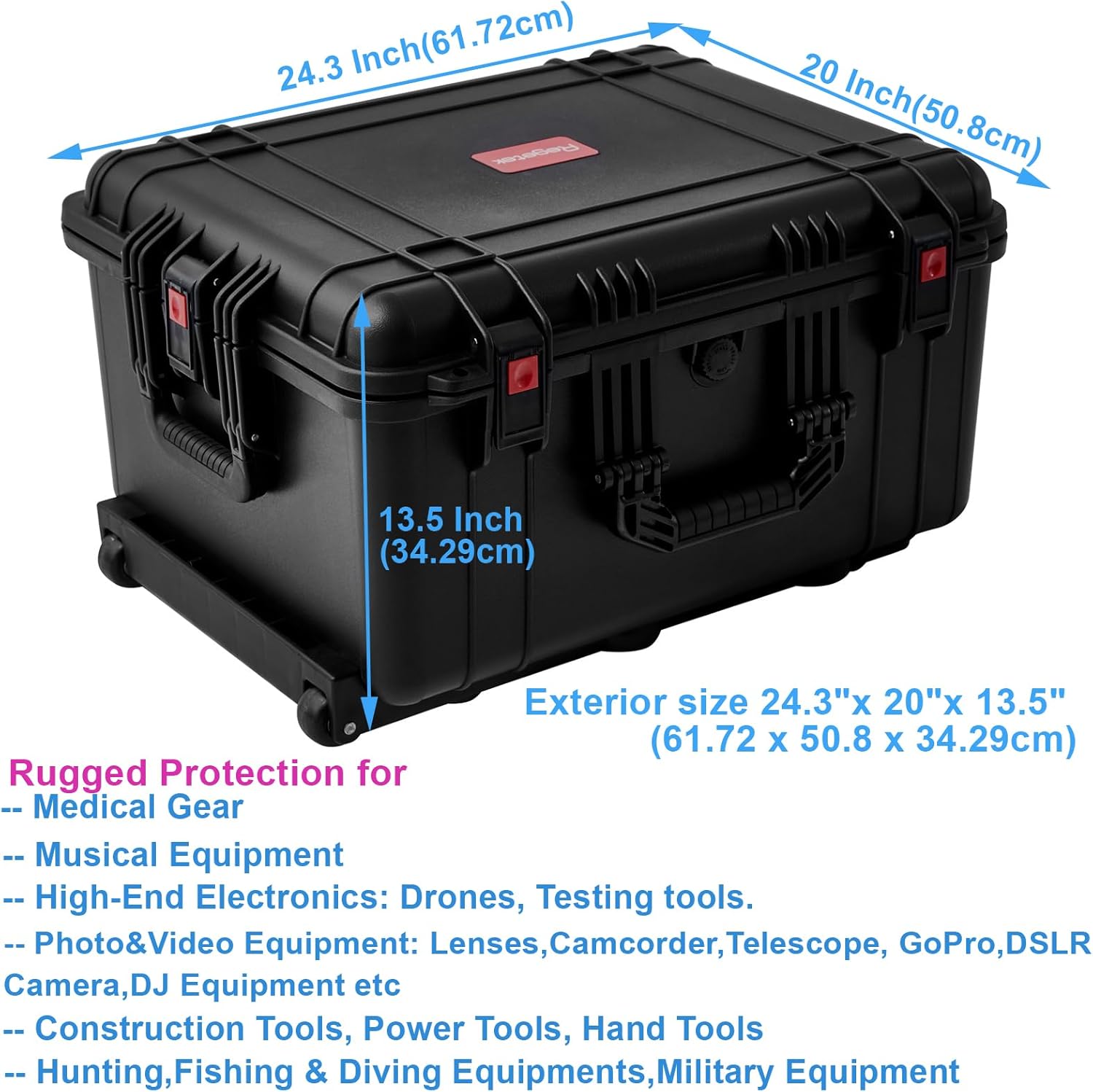 1780450348_88_Regetek-Waterproof-Rolling-Hard-Case-Shockproof Regetek Waterproof Rolling Hard Case, Shockproof