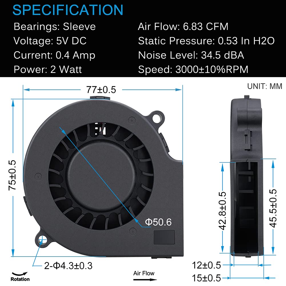1780973116_435_75mm-USB-Blower-Fan-3-Speed-Control 75mm USB Blower Fan, 3-Speed Control
